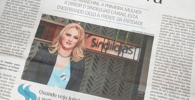 A primeira mulher a dirigir o Sindilojas Caxias - Diretora da Pole Modas Idalice Manchini