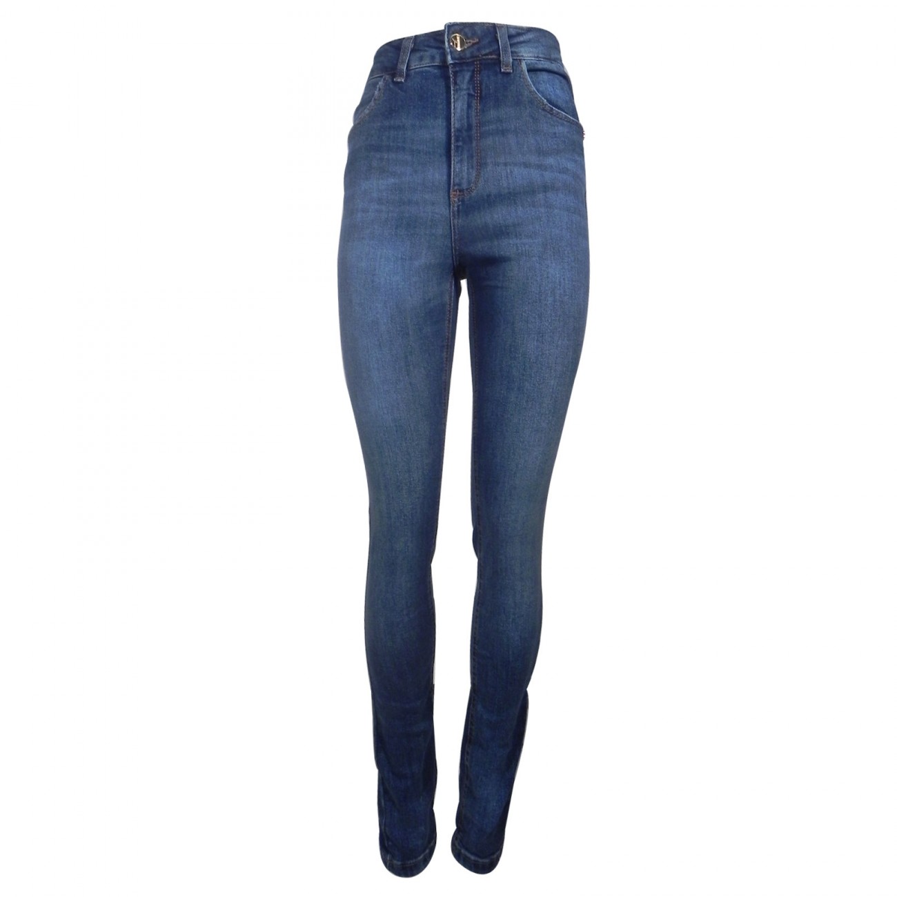 calça jeans cós alto feminina