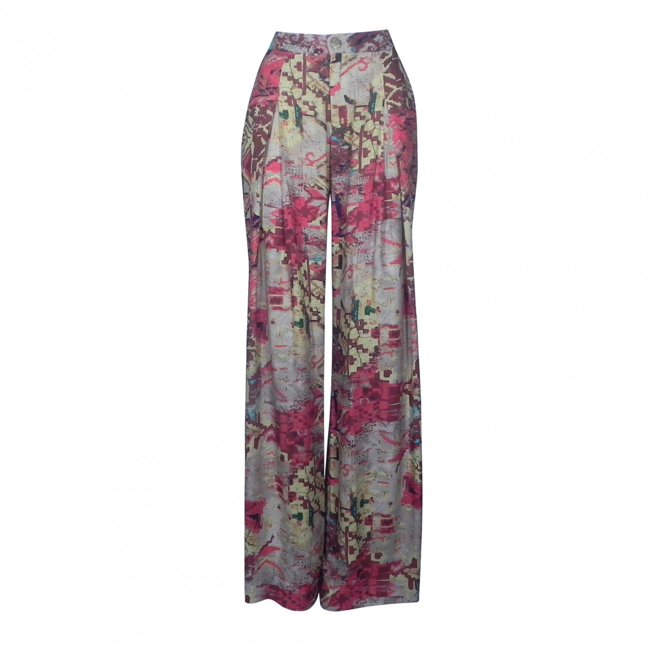 calça feminina pantalona estampada