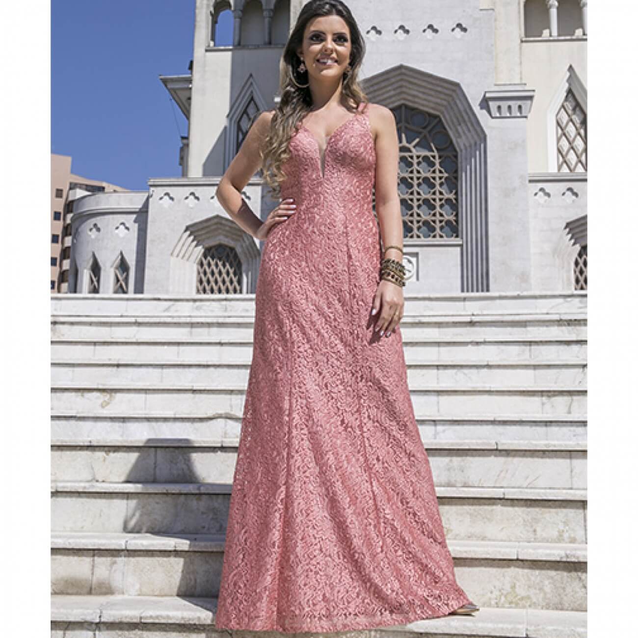 cor rose vestido