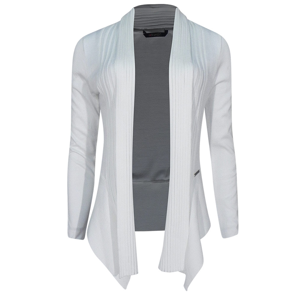 Cardigan em Malha Com Gola Canelada Degli Uffizzi Off White
