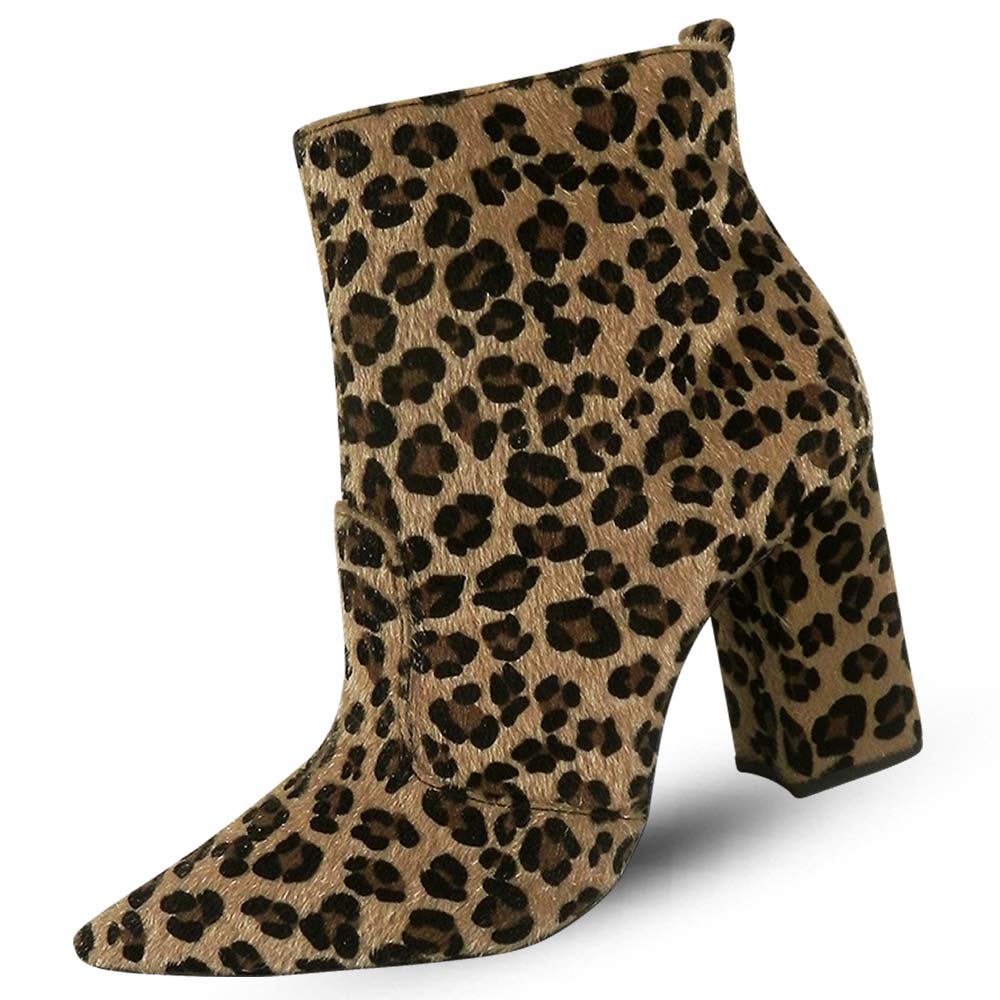 bota cano curto animal print