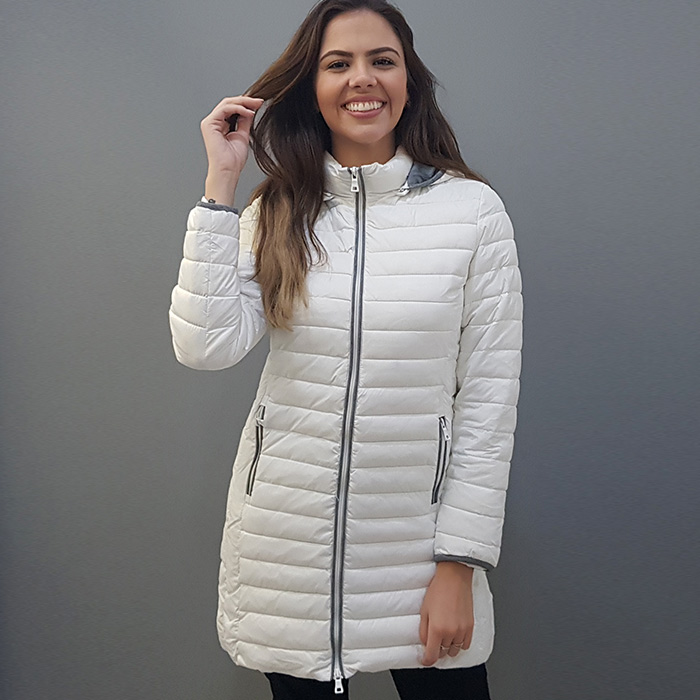 jaqueta puffer feminina longa