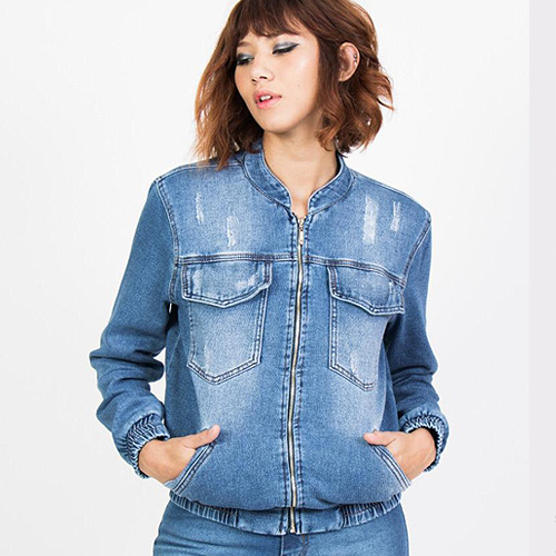 jaqueta jeans bomber