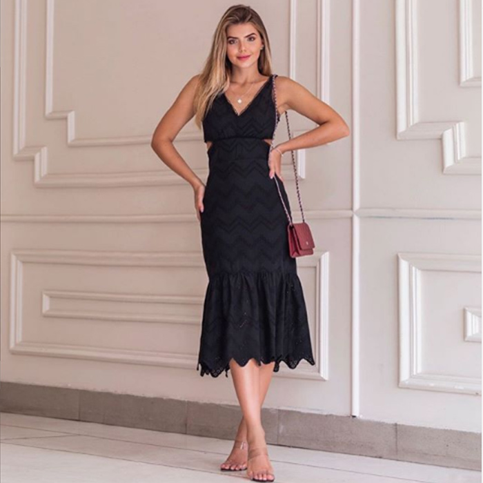 vestido midi de laise