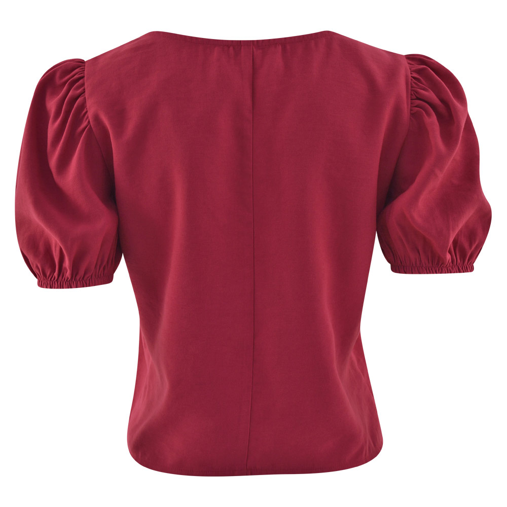 Blusa viscose Ombro Bufante Chocoleite Rose