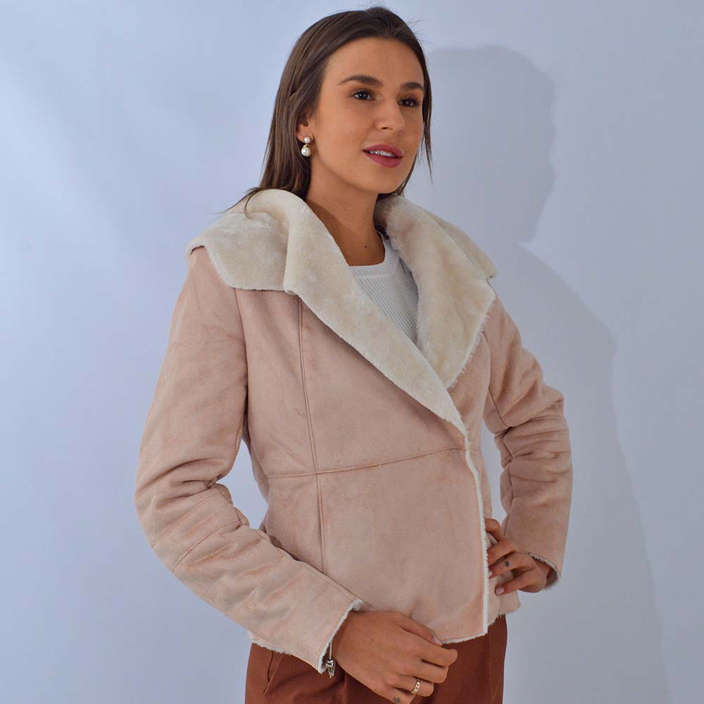 Jaqueta Camur a Forro em pele sint tica Alpelo Rose Pole Modas