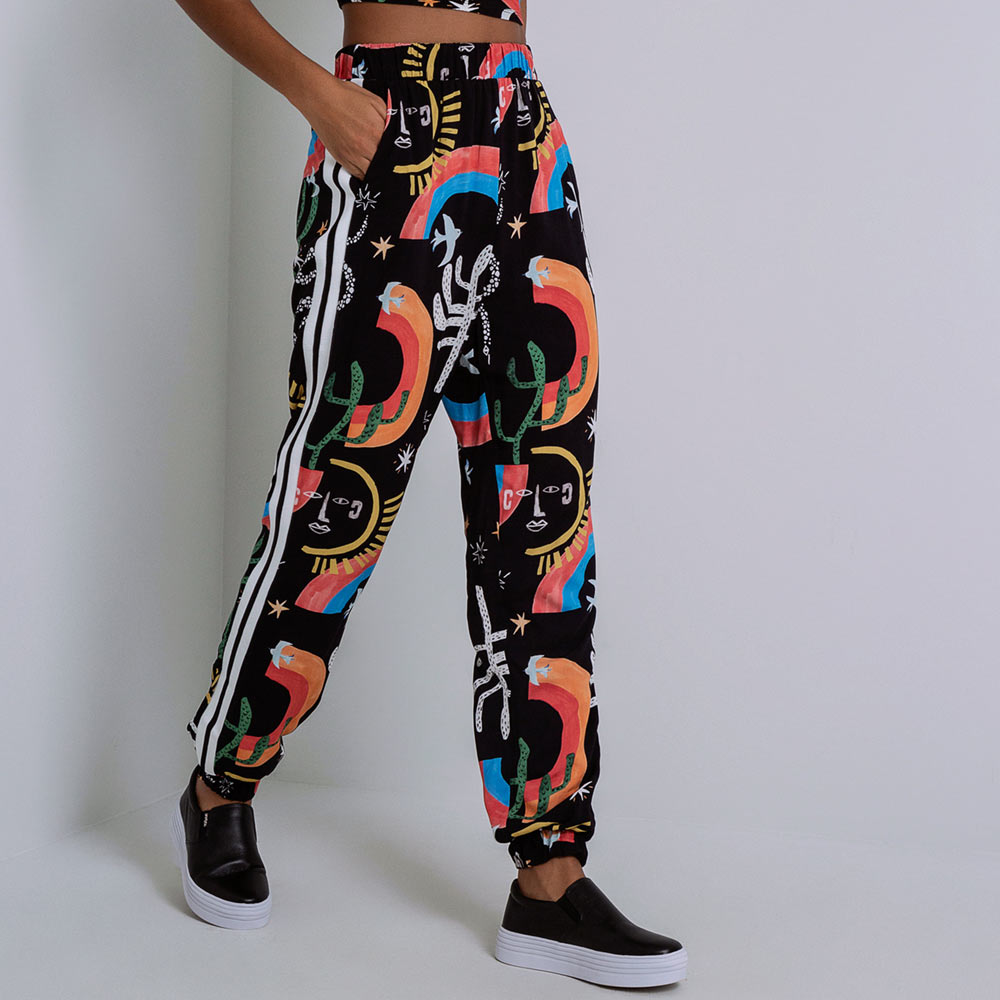 Calça Jogging Lez a Lez Estampada - Pole Modas