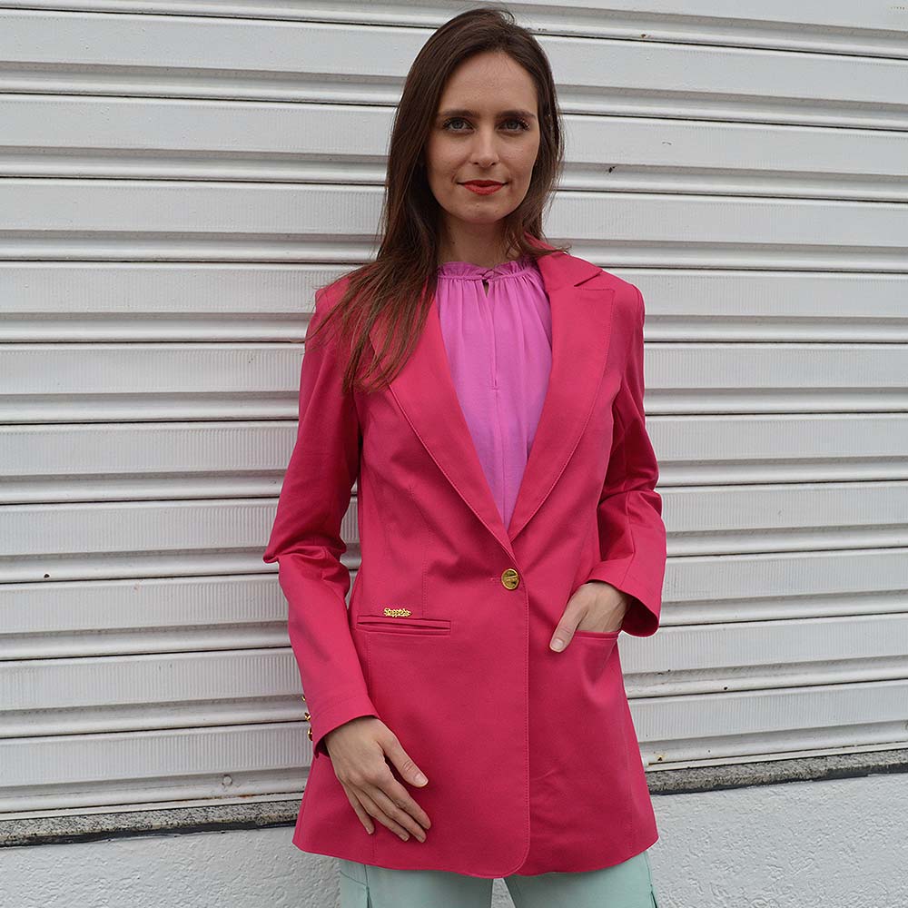 Blazer Alongado Sarja Trappiche Pink - Foto 2