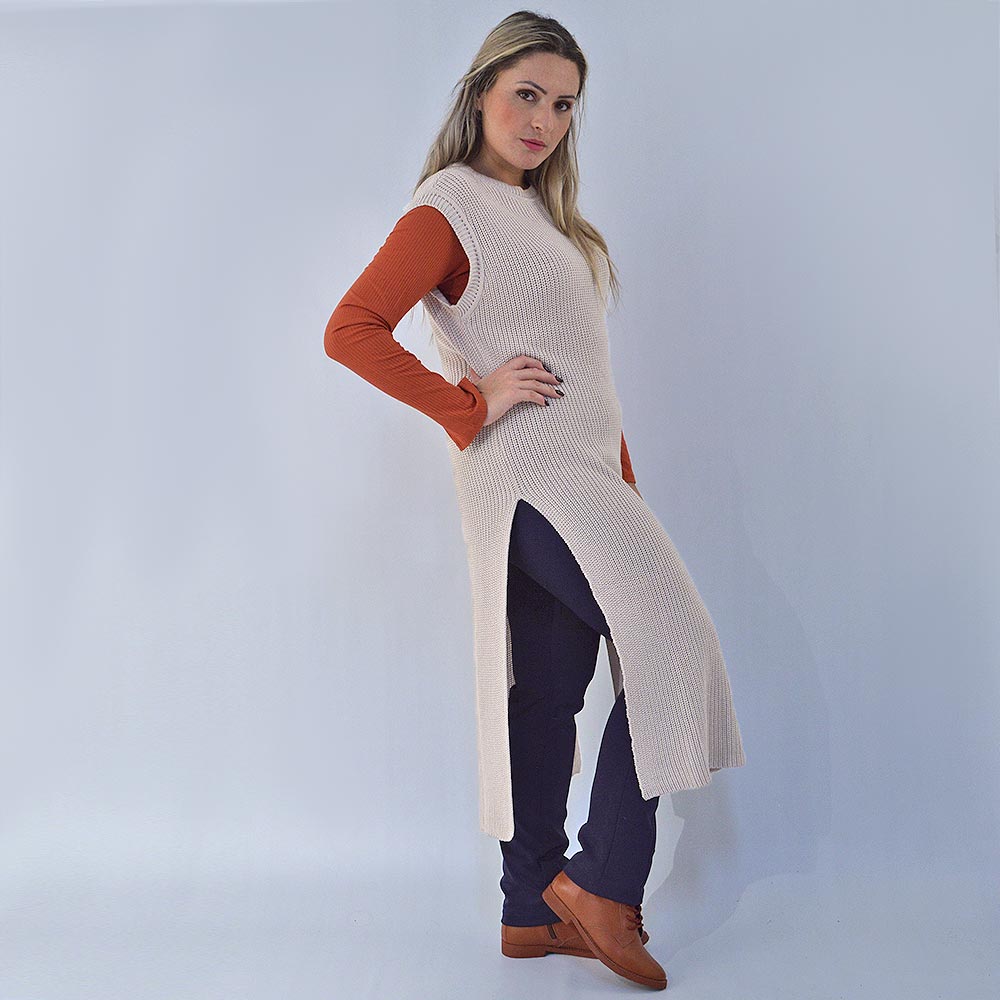 Vestido com online colete longo