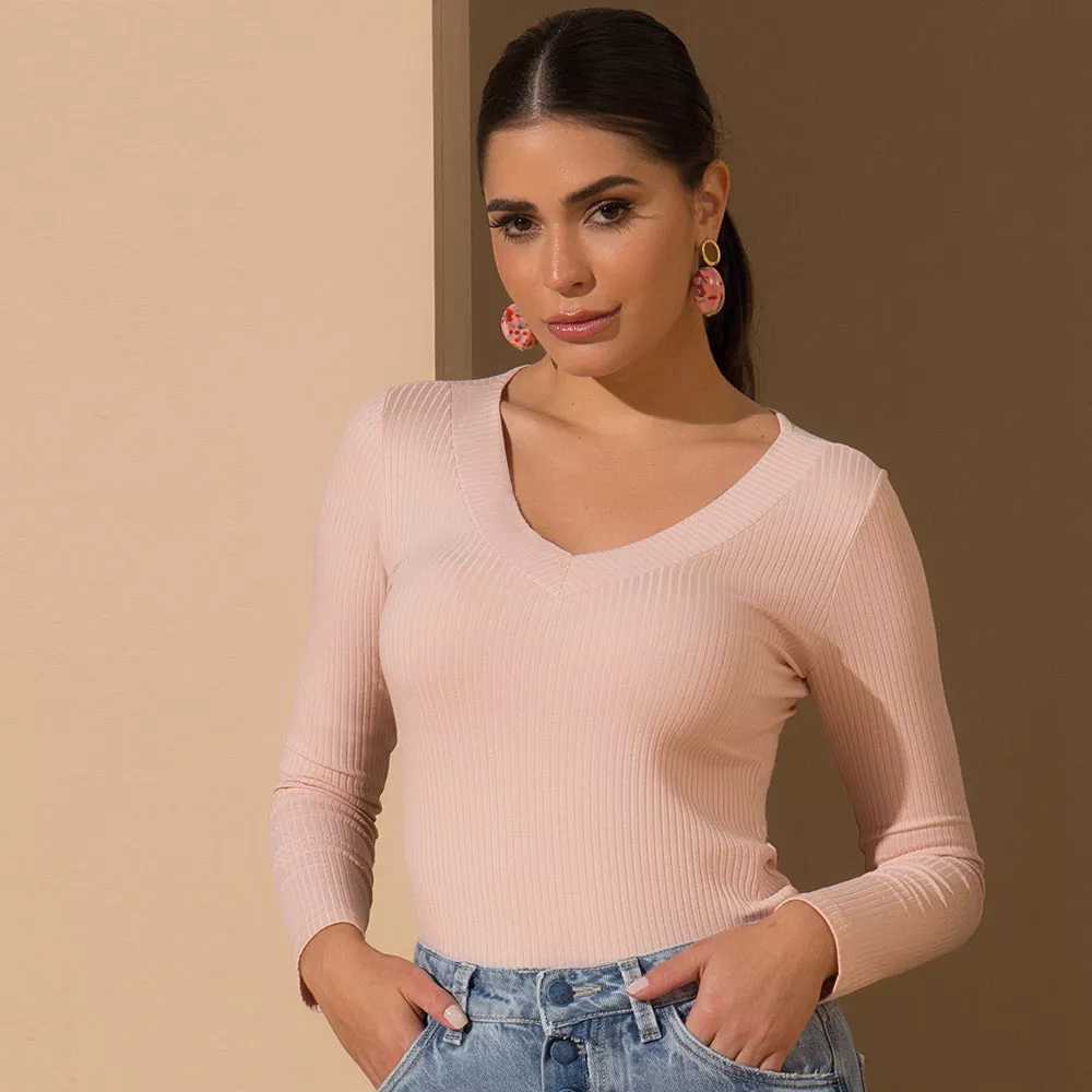 Blusa Canelada Gatos e Atos Rose - Foto 3