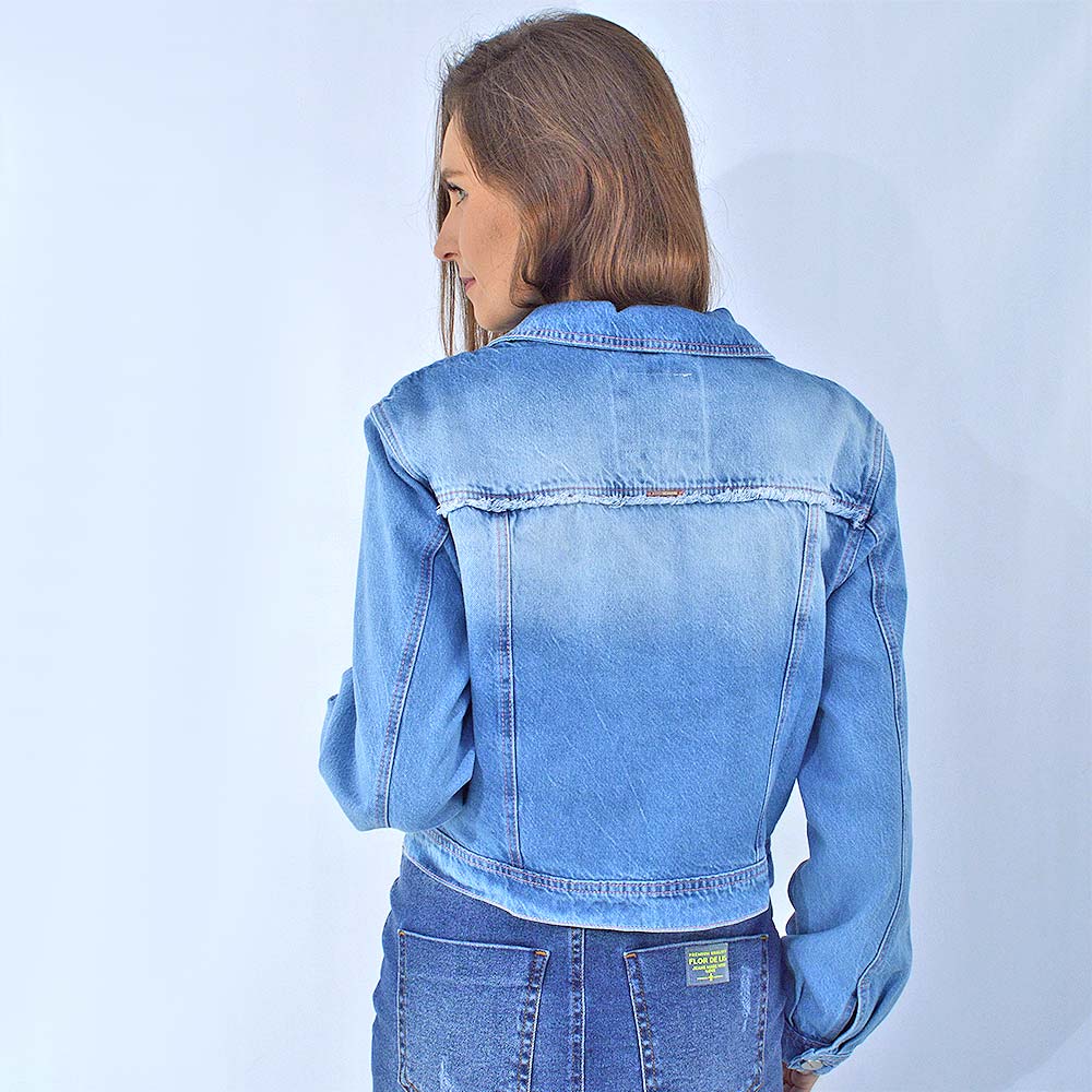 Jaqueta Jeans Bolso Fake Scalon - Foto 2