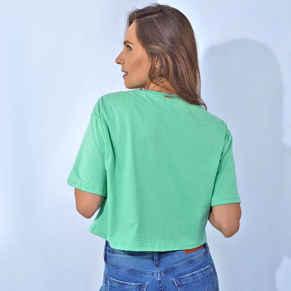 Cropped Shirt Piquet Flower main image 1