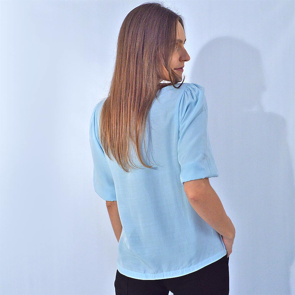Blusa Viscose Acetinada Gatos e Atos Azul - Foto 2