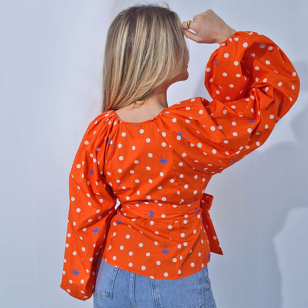 Blusa Manga Bufante Algodo Lez a Lez Laranja - Foto 3