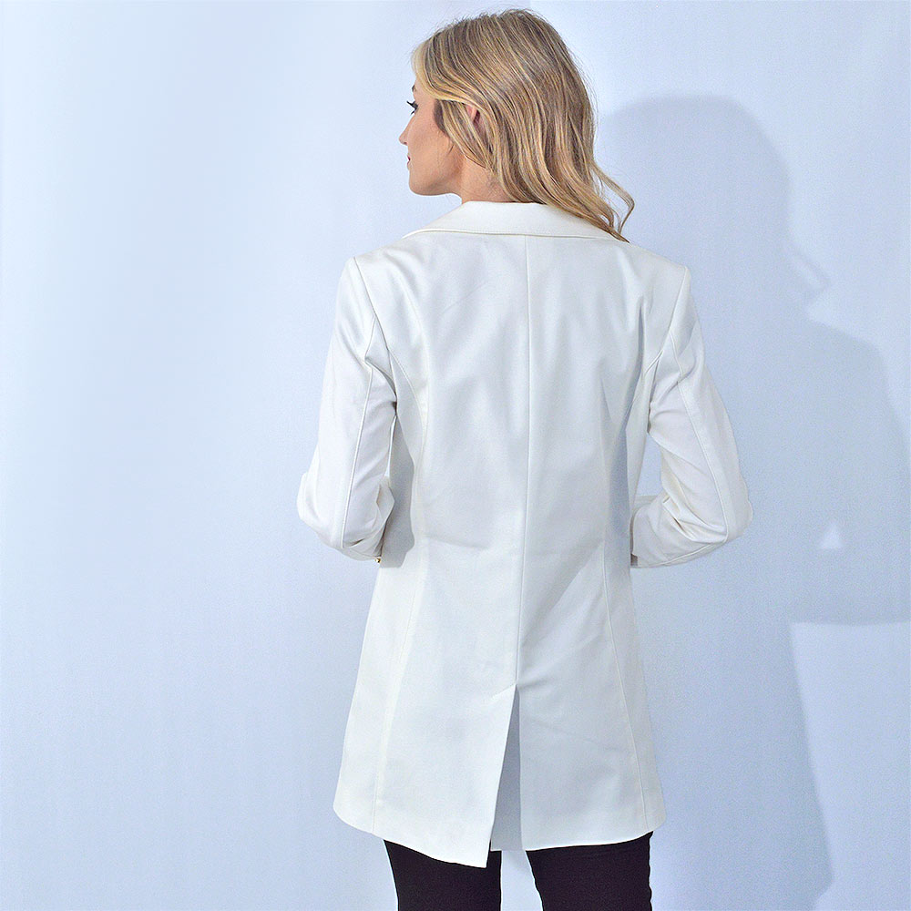 Blazer Alongado Sarja Trappiche Off White - Foto 3