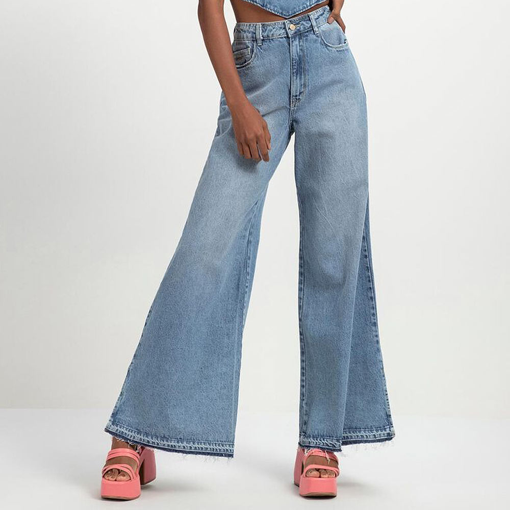 Cala Jeans Pantalona com Abertura Barra Lez a Lez - Foto 2