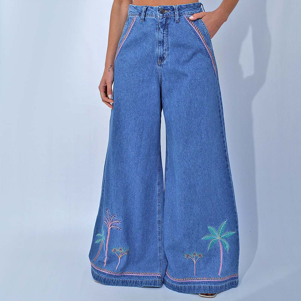 Cala Jeans Pantalona Bordada Lez a Lez - Foto 1