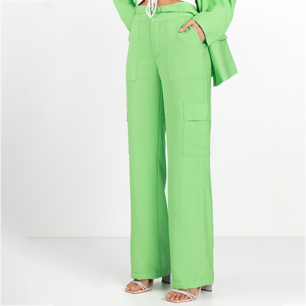 Cala Alfaiataria Wide Leg Flor de Lis Maa Verde - Foto 1