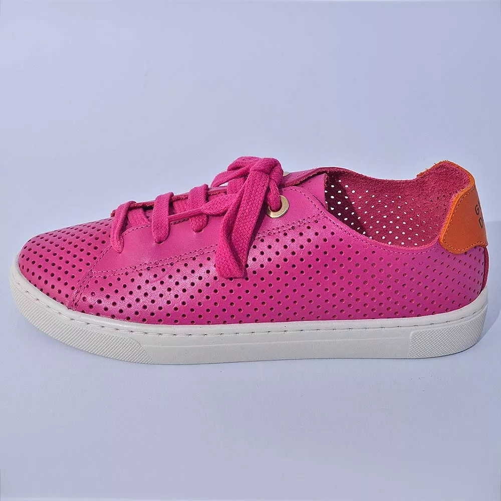 Tênis Couro Vazado Giulia Domna Pink - Foto 3