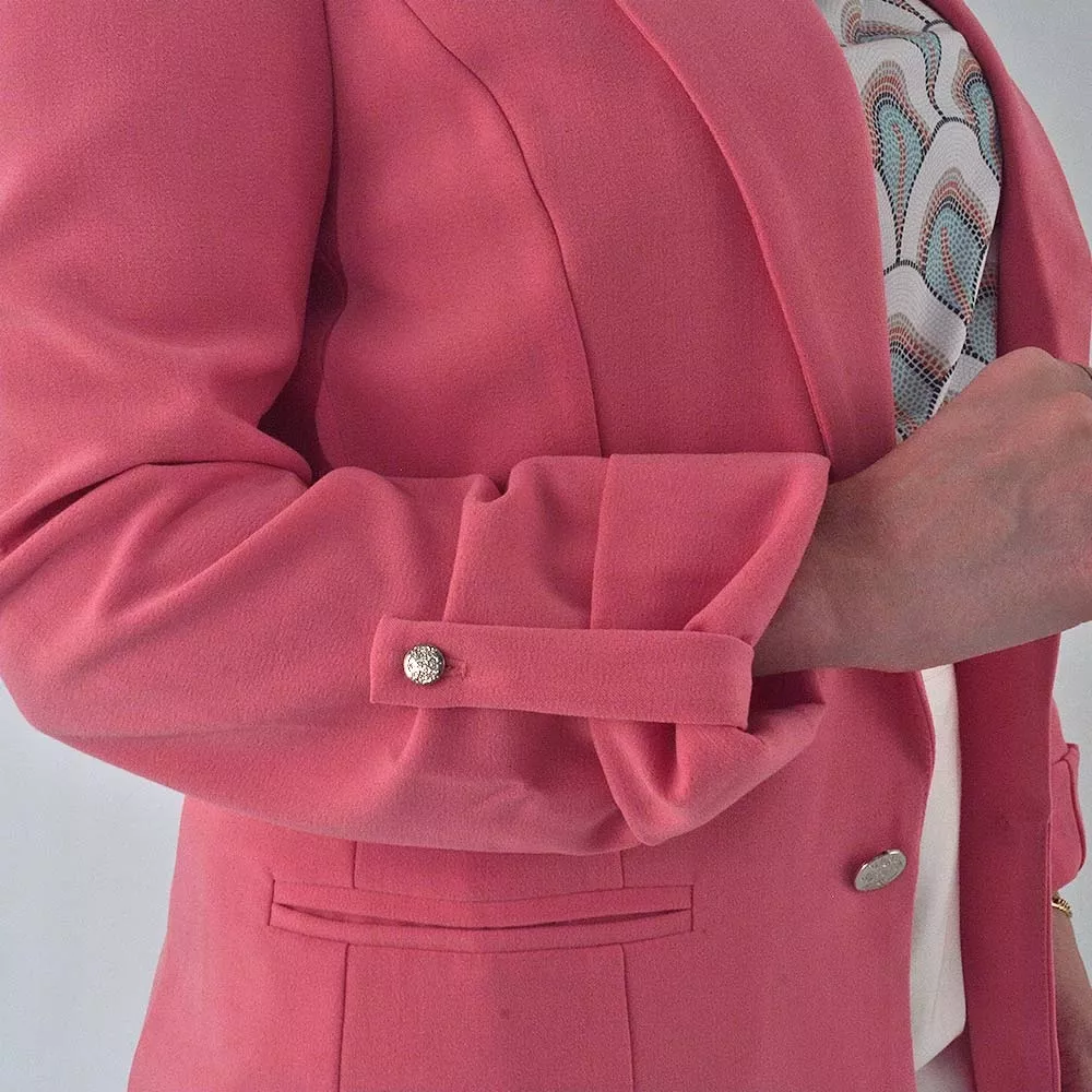 Blazer Sem Fechamento Donna Ritz Cor Pêssego - Foto 3
