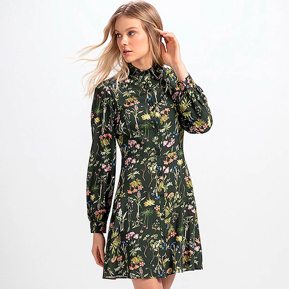 Vestido Chemise Lez a Lez Estampa Pond - Foto 1