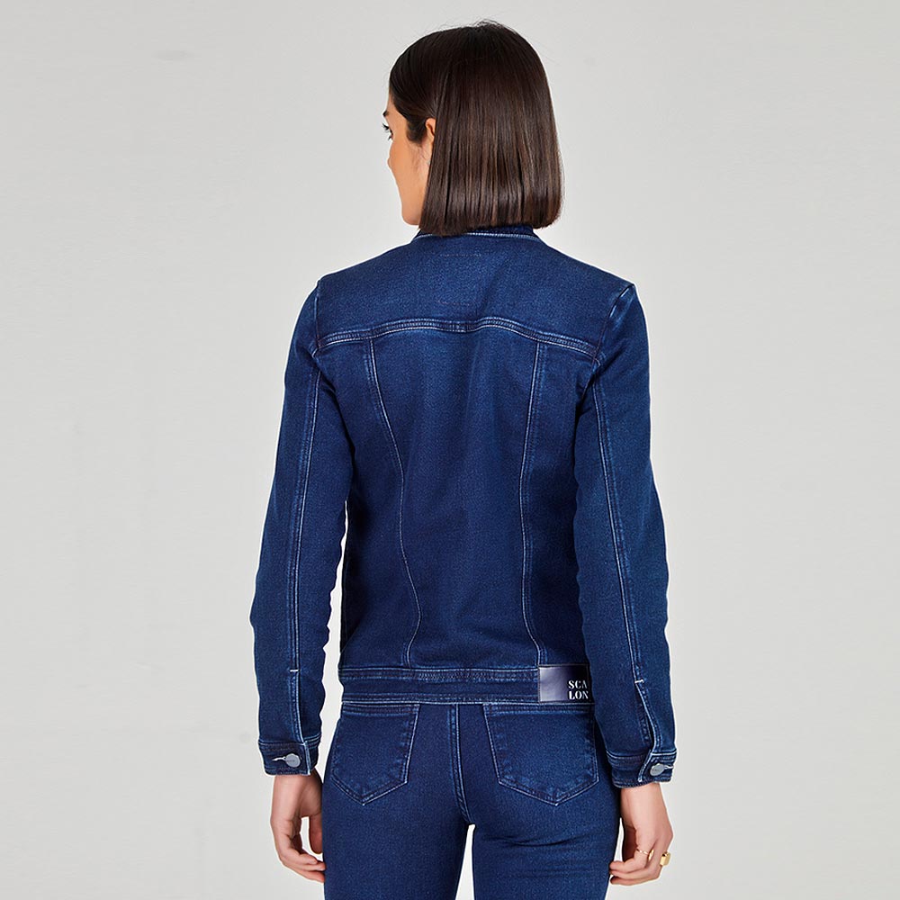 Jaqueta Jeans Malha Manga Longa Scalon  - Foto 2