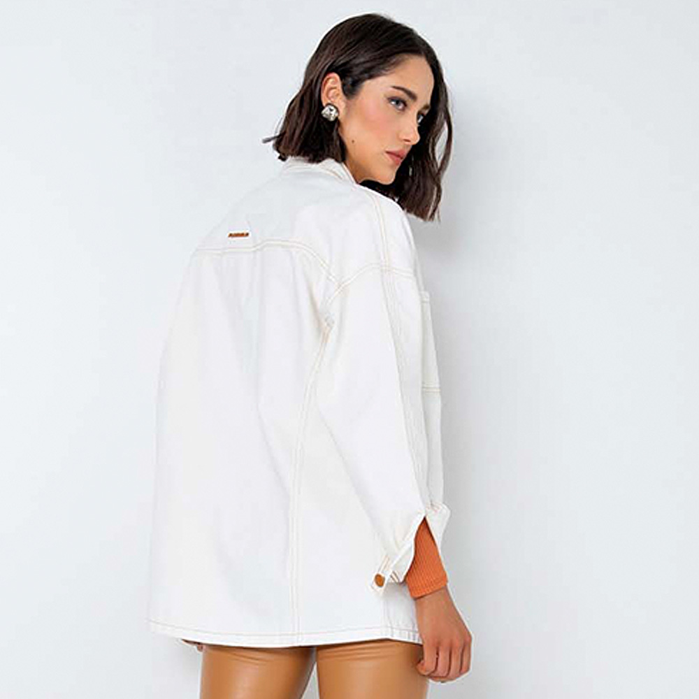 Camisa Sarja Branca  Flor de Lis  - Foto 2