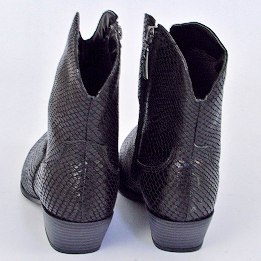 Bota Couro Croco Western Orcade Cor Preta - Foto 4