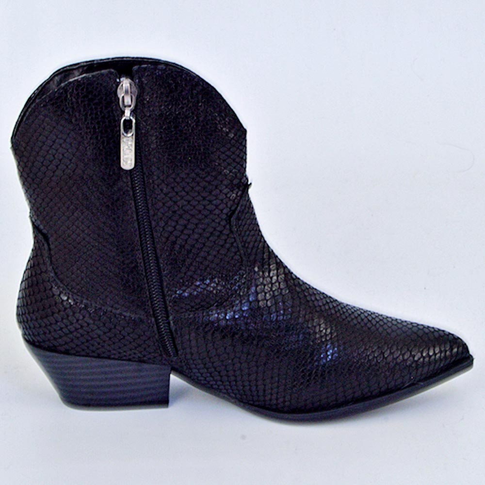 Bota Couro Croco Western Orcade Cor Preta - Foto 5