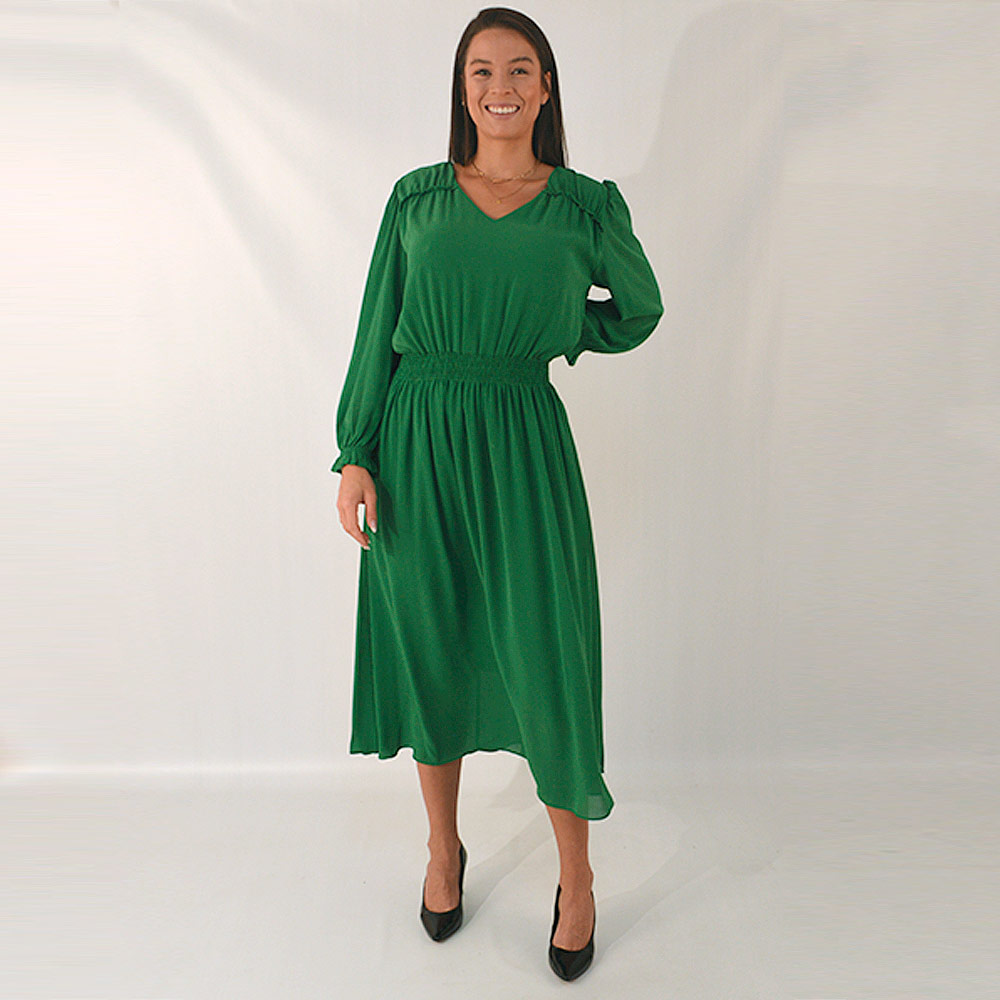 Vestido Chiffon Liso Simplelife Verde - Foto 1