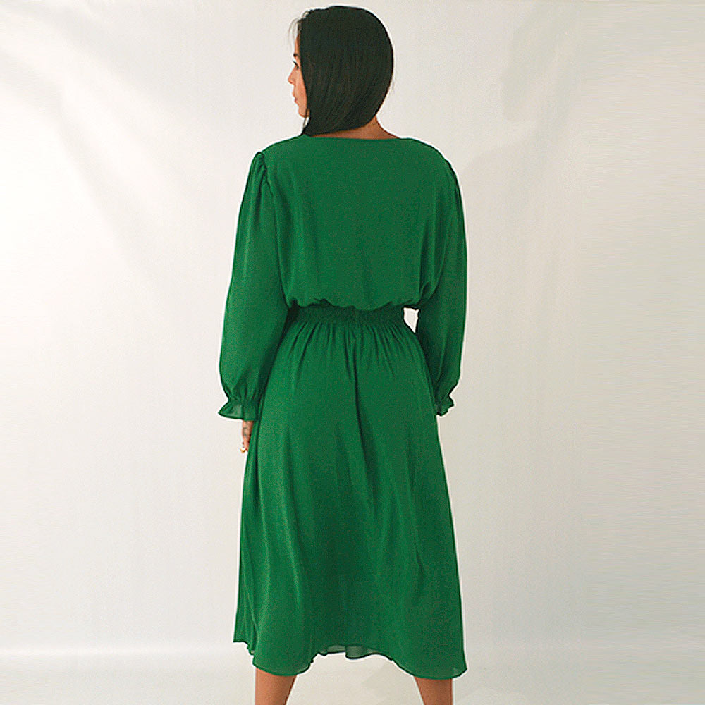 Vestido Chiffon Liso Simplelife Verde - Foto 2