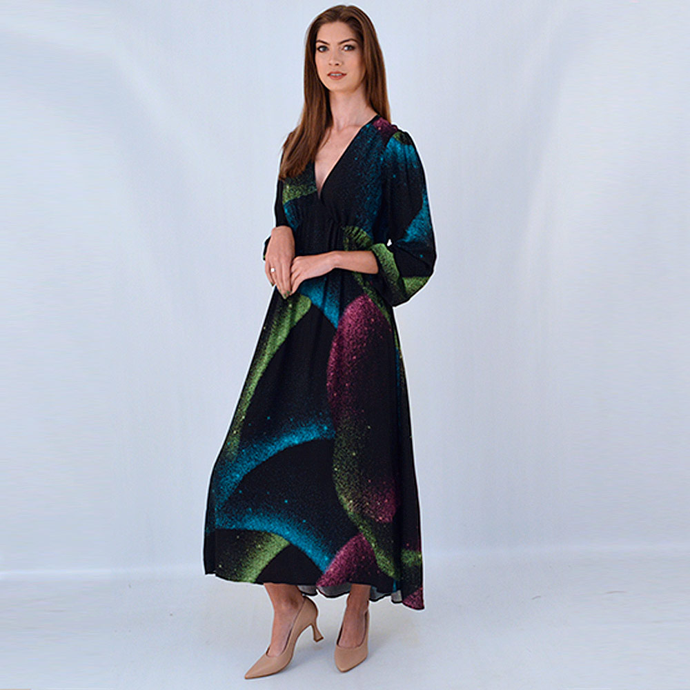 Vestido Longo Estampado Estrela Cadente Lez a Lez - Foto 1