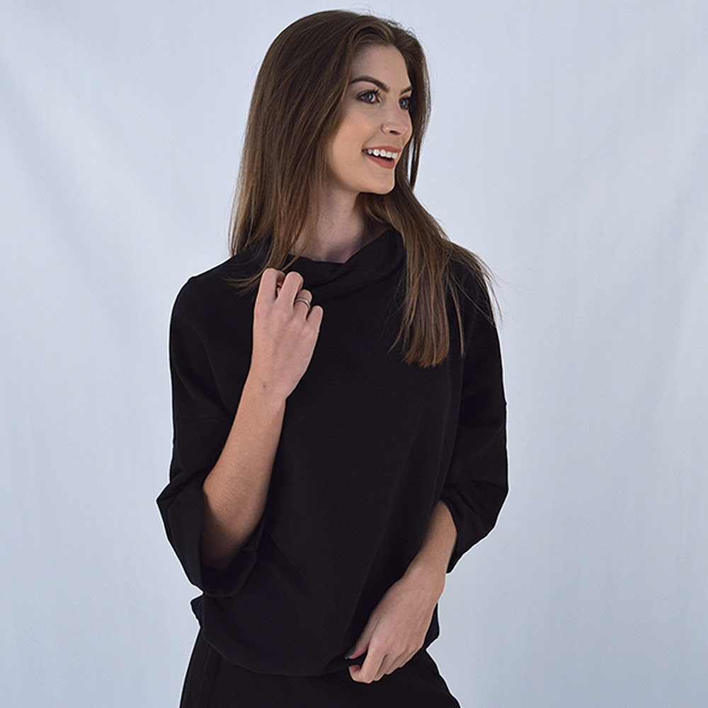 Blusa Moletom Ampla Cor Preta Canto - Foto 1
