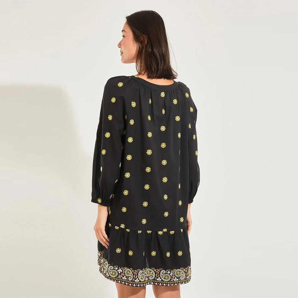 Vestido Curto Bordado Preto Canto - Foto 3
