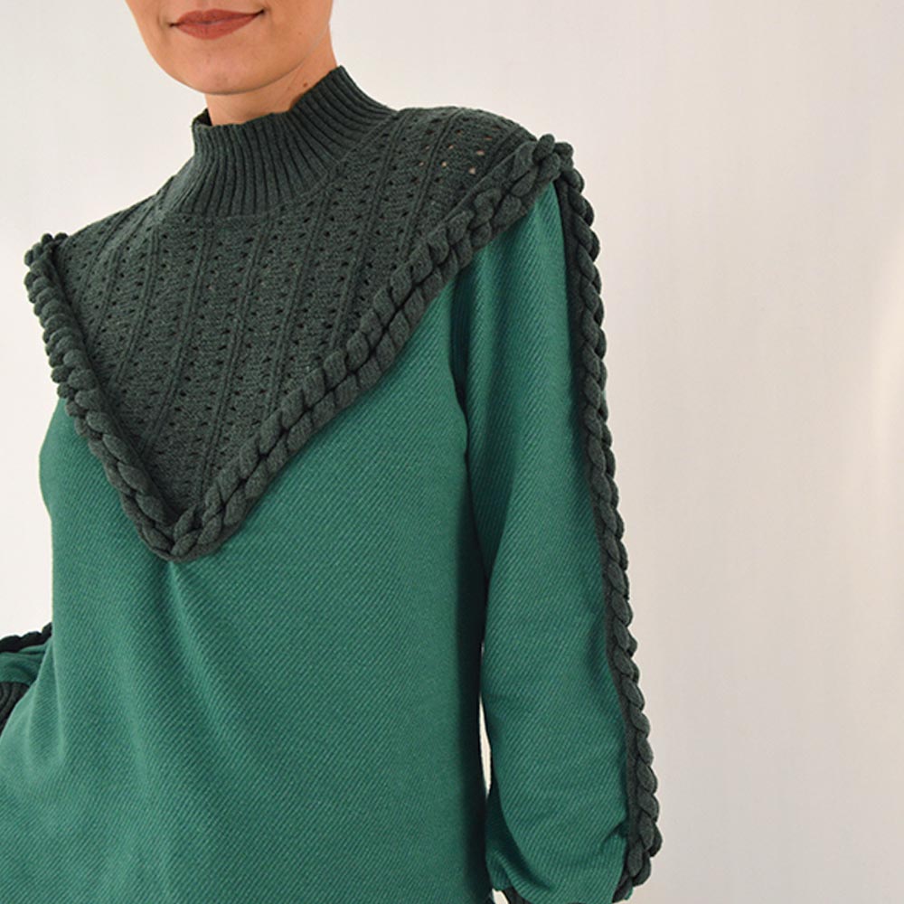 Blusa Verde Com Detalhe de Tricot Haes  - Foto 2