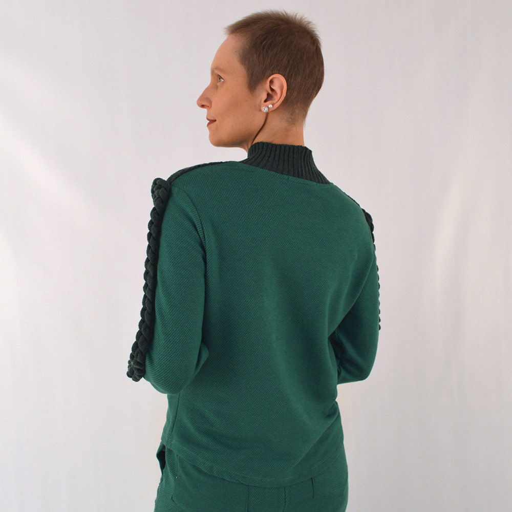 Blusa Verde Com Detalhe de Tricot Haes  - Foto 3