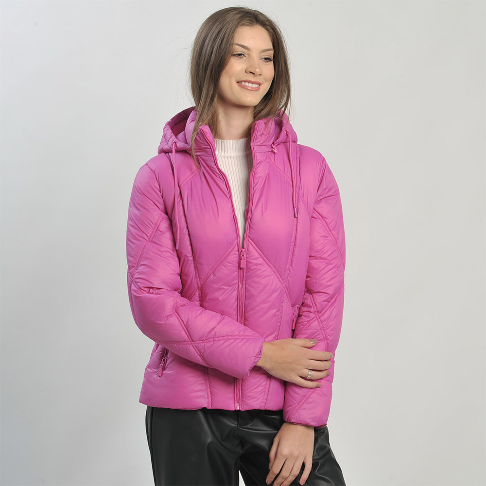 Jaqueta de Pluma Sinttica com Pesponto Duplo Alpelo Cor Mulberry Plus Size - Foto 4