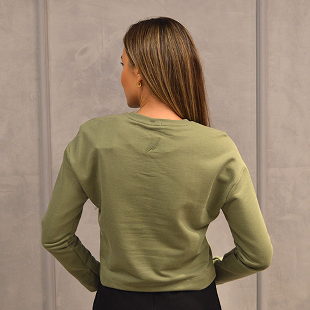 Blusa Pull Moletom Cor Oliva Canto - Foto 2