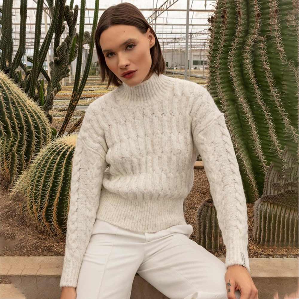 Blusa Biamar Tricot Bege - Foto 1