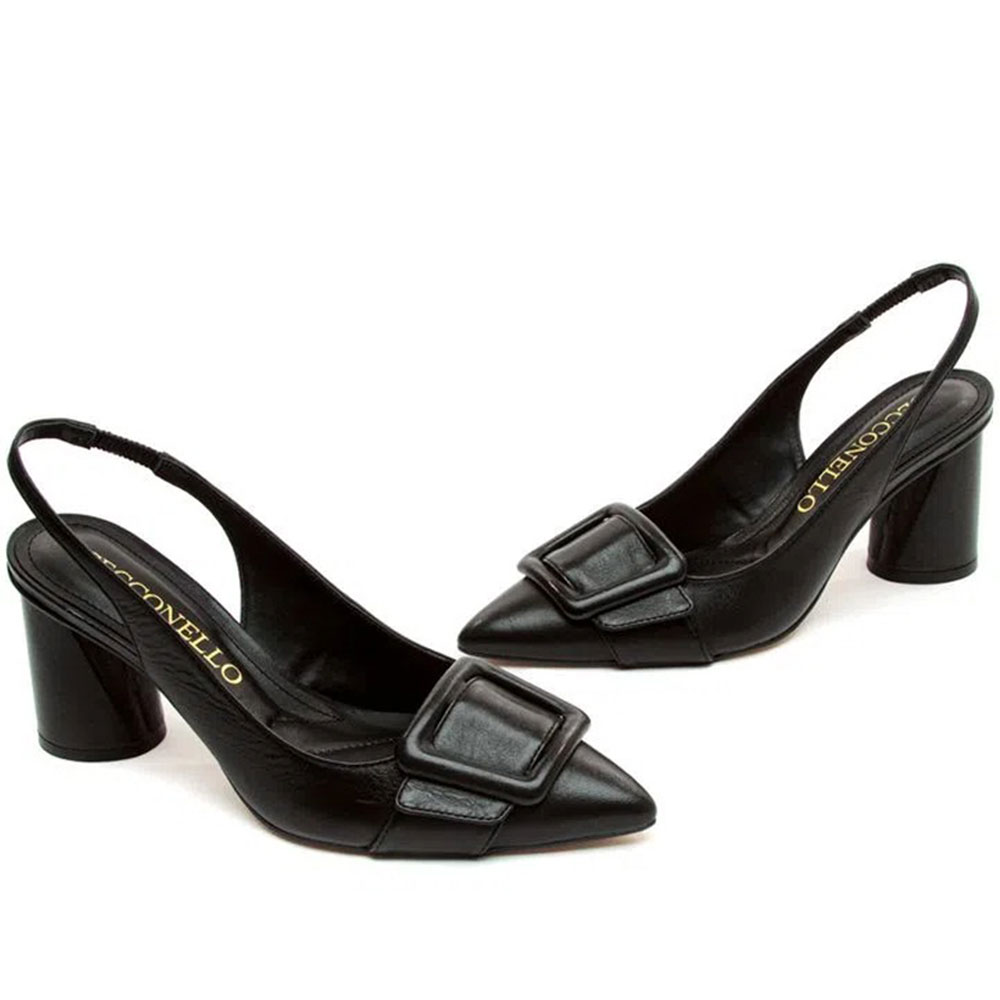 Slingback Couro Preto Cecconello - Foto 3