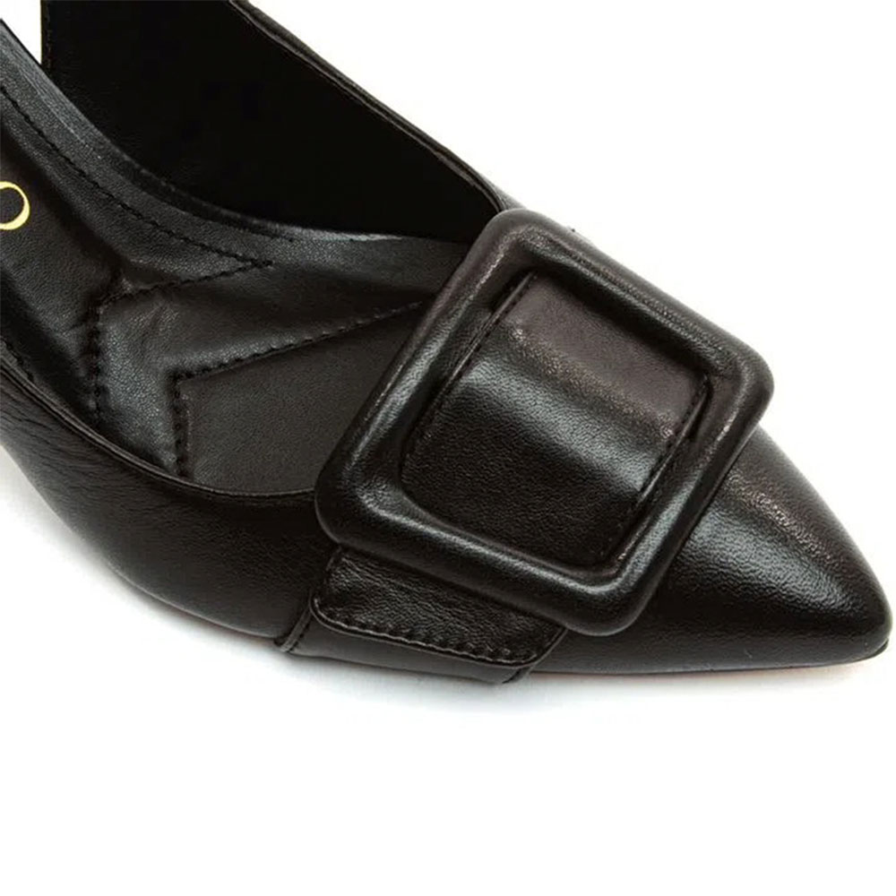Slingback Couro Preto Cecconello - Foto 4