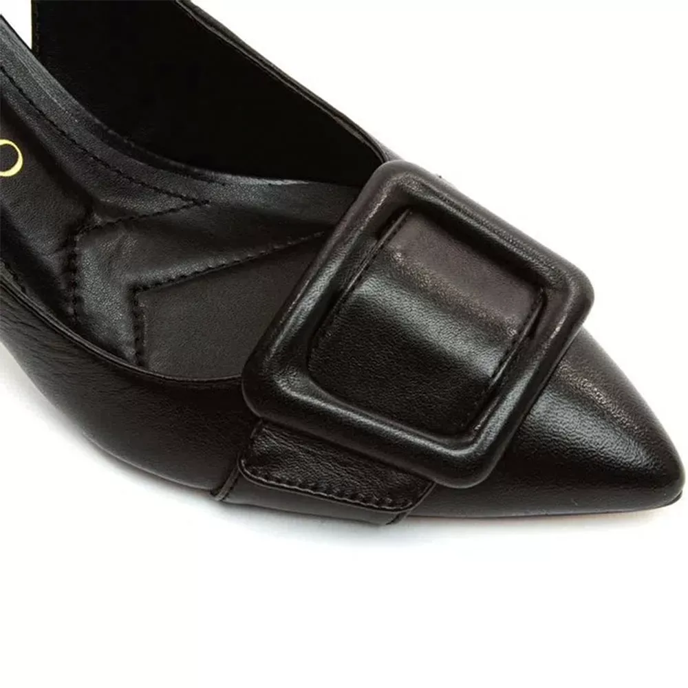 Slingback Couro Preto Cecconello - Foto 4
