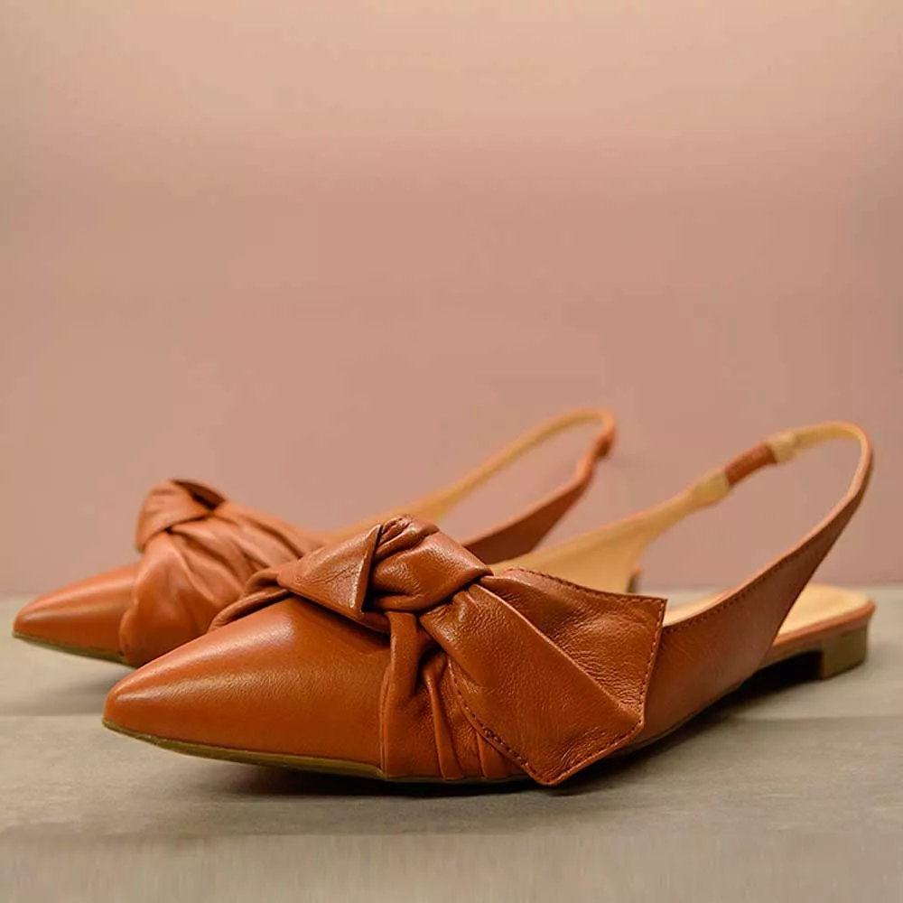 Slingback Couro Cor Whisky Cecconello - Foto 4