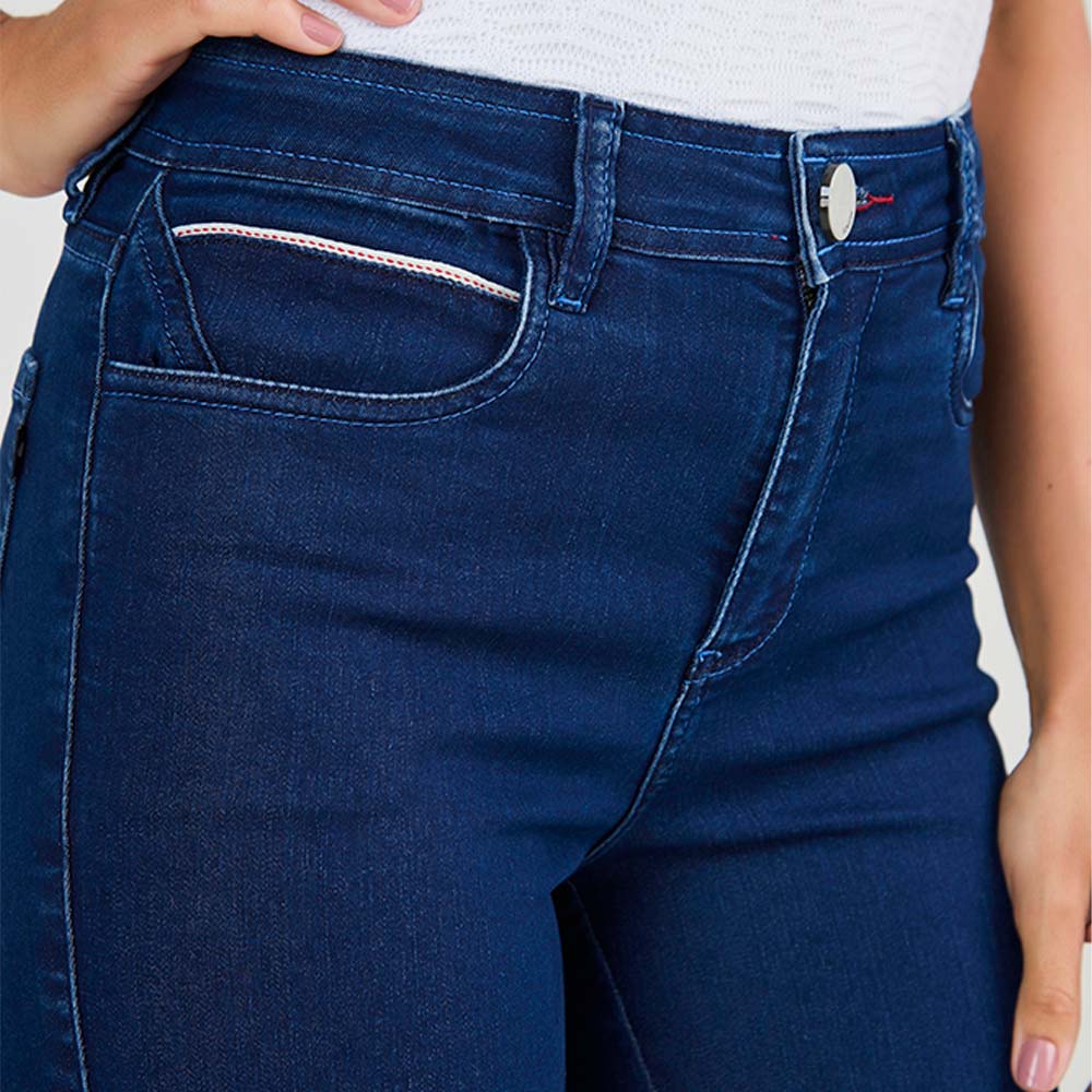 Cala Jeans Reta Detalhes Navy Scalon  - Foto 1