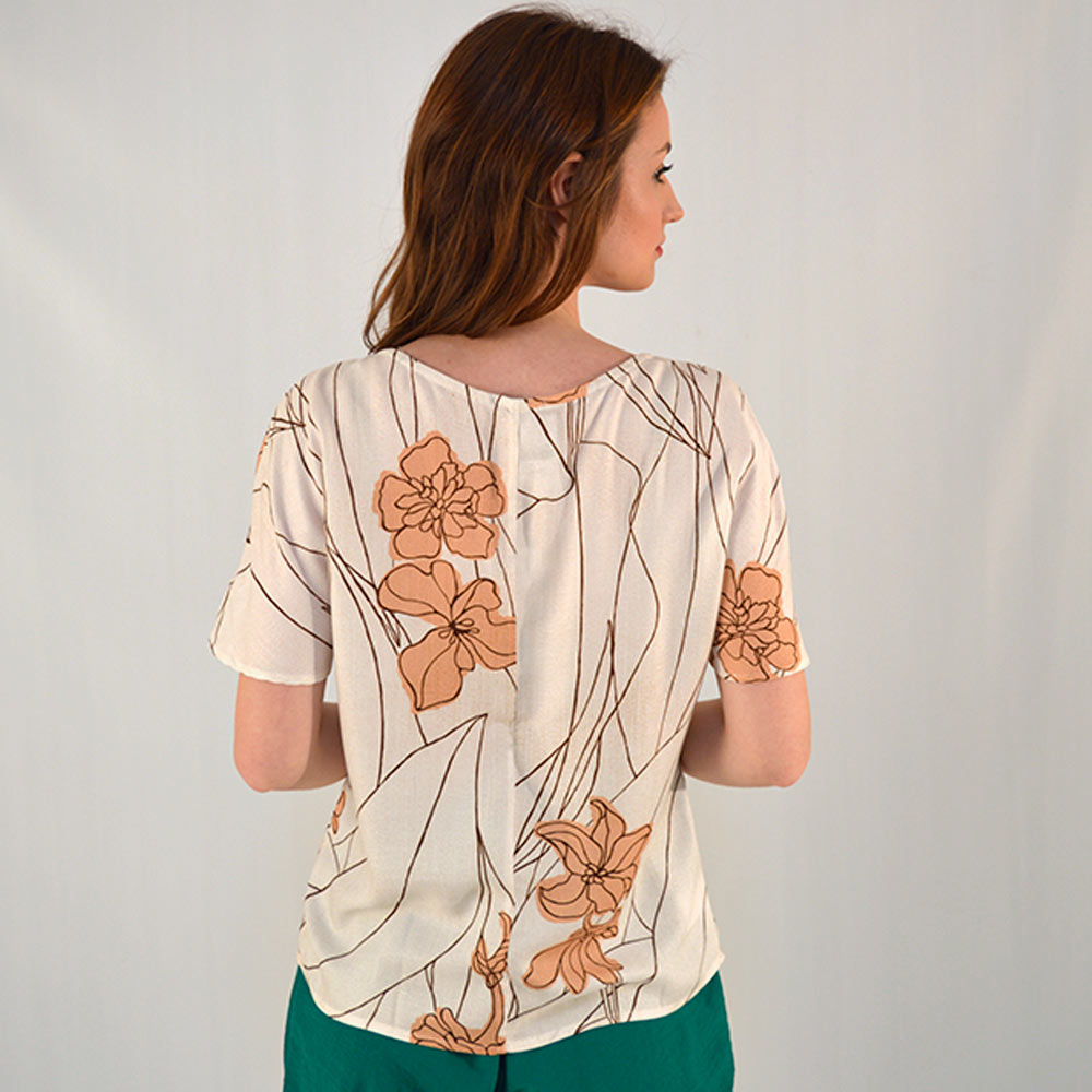 Blusa Estampada Detalhe de Nó Reserva Natural - Pole Modas