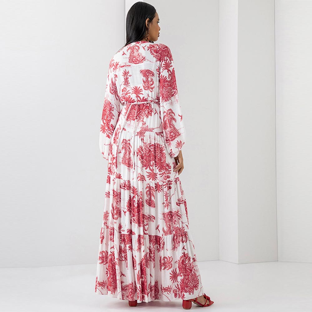 Vestido Longo Oversized Estampado Com Cinto Lez a Lez  - Foto 2