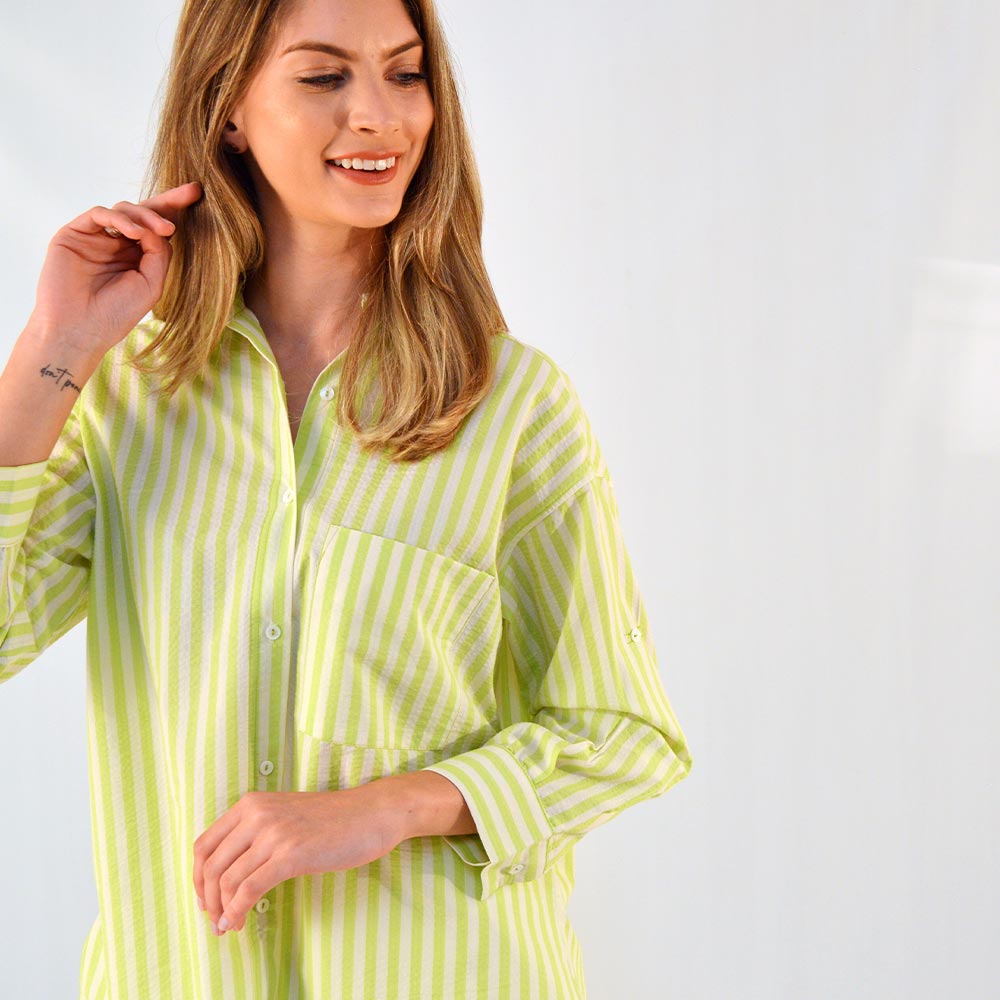 Camisa De Algodo Verde Lima Citt - Foto 2