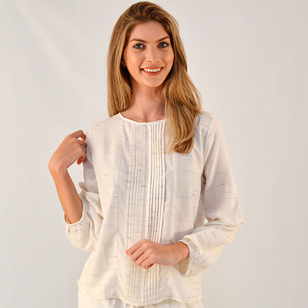 Blusa Viscose Off White Citta - Foto 1