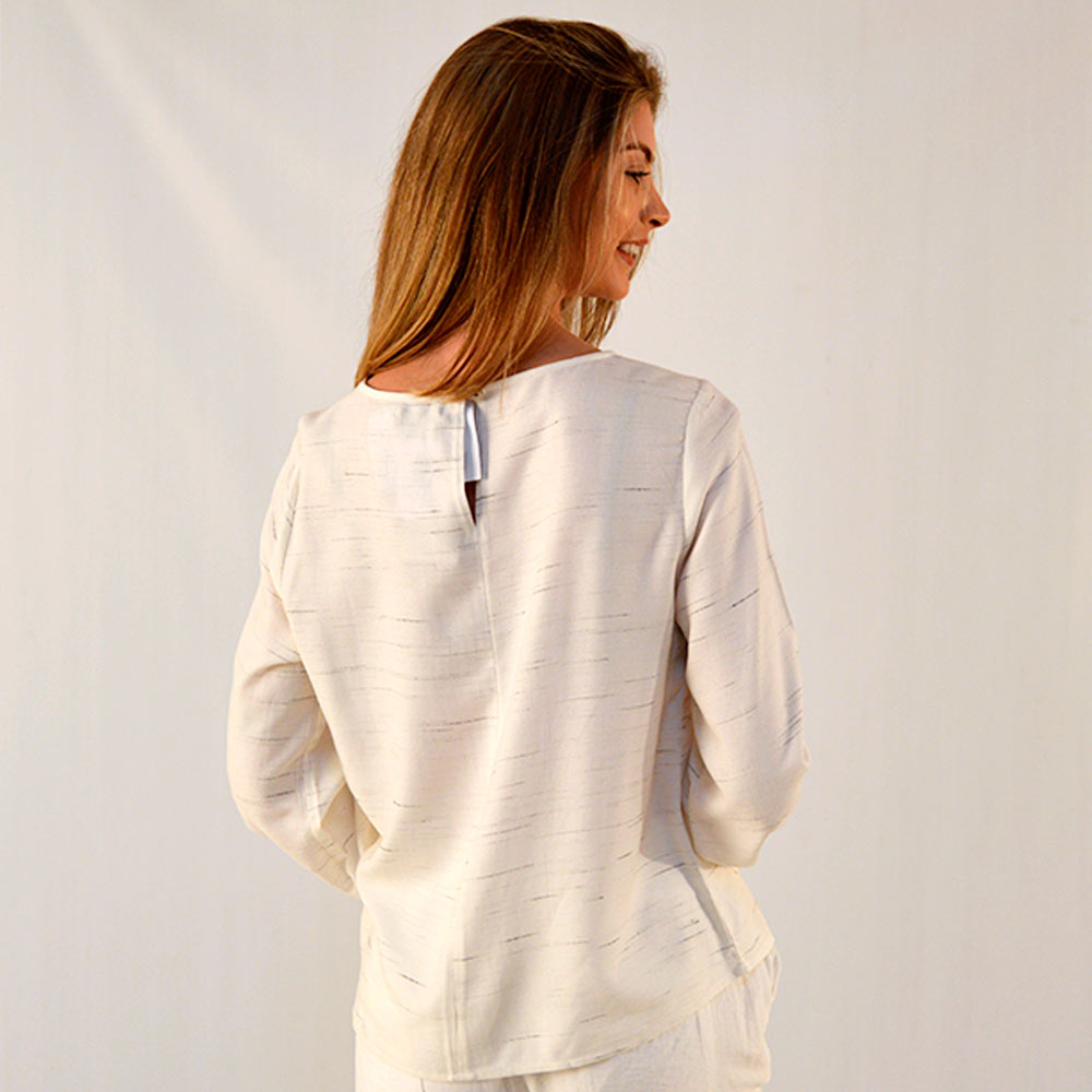 Blusa Viscose Off White Citta - Foto 2